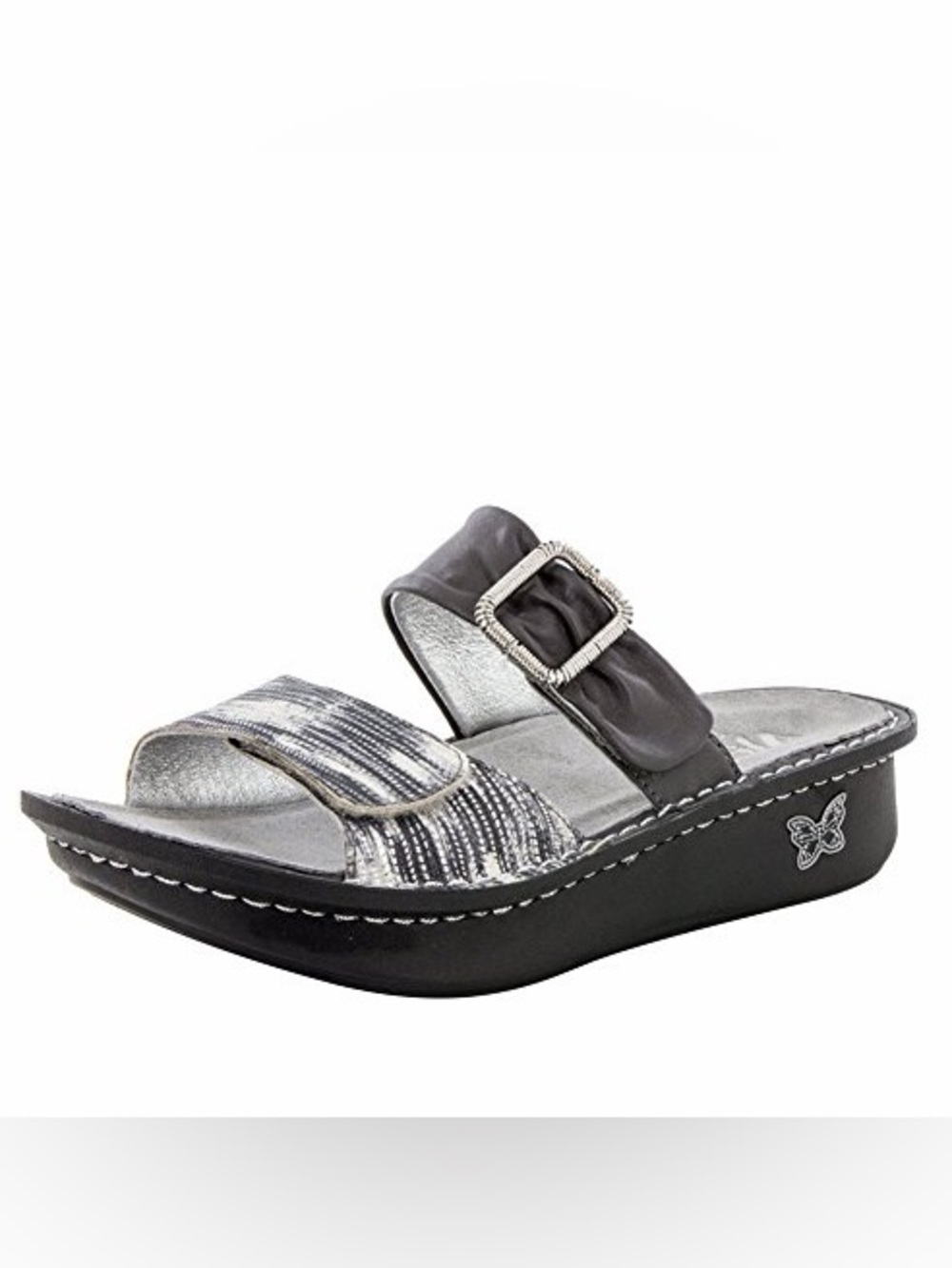 Alegria Karmen Wrapture Platform Slip On Leather Sandals Shoes Gray Size 36 6